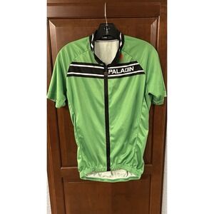 Paladin Cycling Jersey Mens Large Logo Graphic Print Full Zip Green